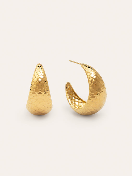 Pendientes Aro Mermaid Acero Baño Oro